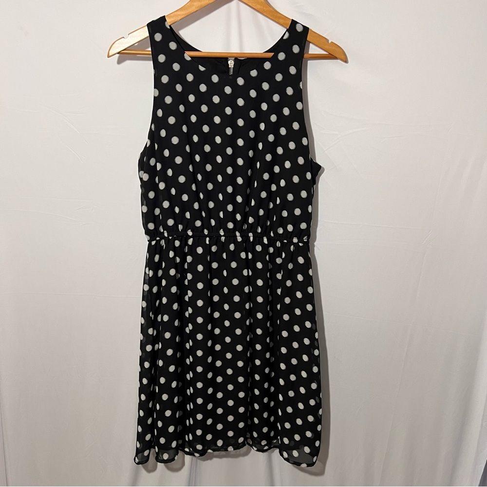 Black & White Polkadot Dress Large